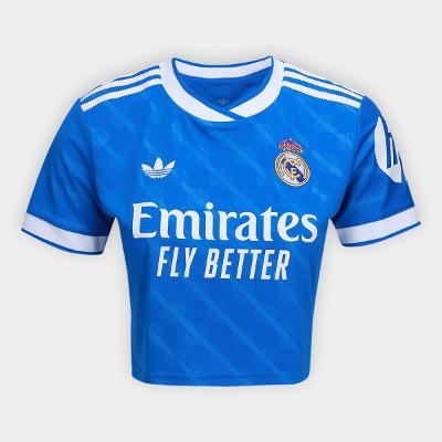 Camisa Real Madrid Third 25/26 s/n Torcedor Cropped Adidas Feminina