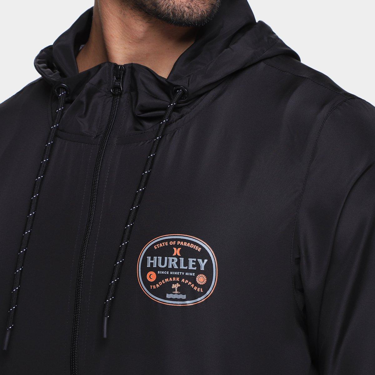Jaqueta Corta Vento Hurley Bottle Com Capuz Masculina - 3