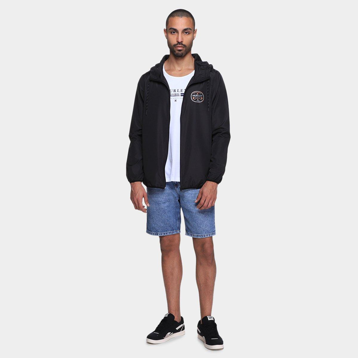 Jaqueta Corta Vento Hurley Bottle Com Capuz Masculina - 4