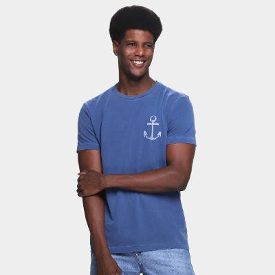 Camiseta Slim Osklen Stone Âncora Masculina