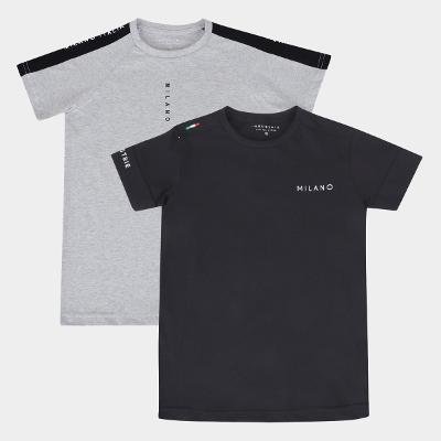 Kit Camiseta Infantil Industrie Milano Menino 2 Peças