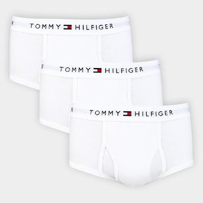 Kit Cueca Slip Tommy Hilfilger Algodão Elástico 3 Peças