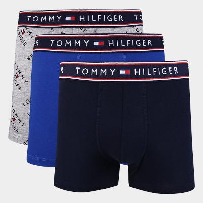 Kit Cueca Boxer Tommy Hilfiger Stretch Trunk Fancy 3 Peças