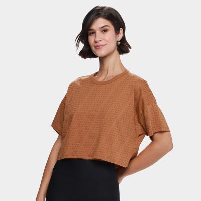 Camiseta Colcci Sport Cropped Monograma Feminina