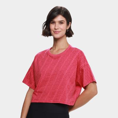 Camiseta Colcci Sport Cropped Monograma Feminina