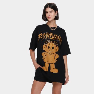 Camiseta Oversized Cavalera Golden Mônica Feminina