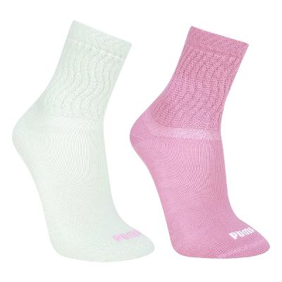 Kit Meia Puma Cano Médio Esportiva C/ 2 Pares Feminina
