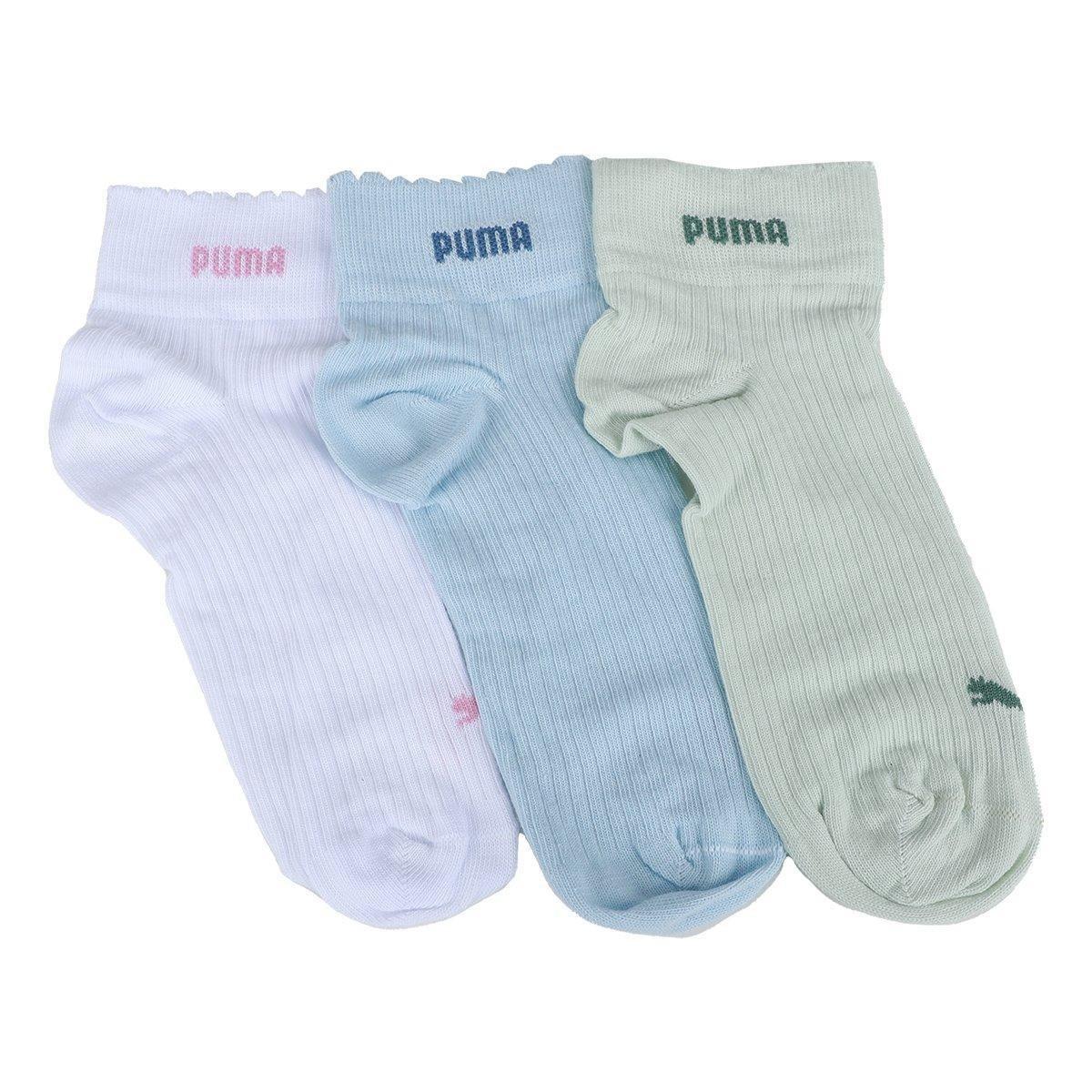 Kit Meia Puma Cano Médio Esportiva C/ 3 Pares Feminina - 5