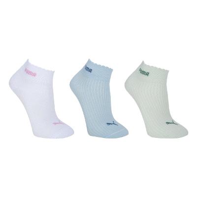 Kit Meia Puma Cano Médio Esportiva C/ 3 Pares Feminina