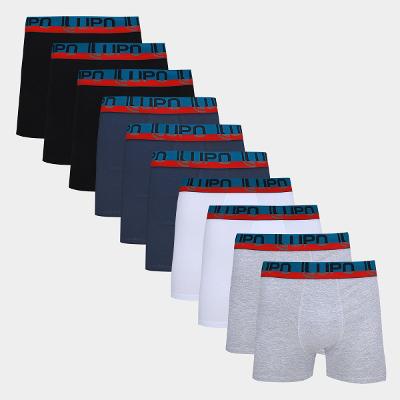 Kit Cueca Boxer Lupo Masculina - 10 Peças