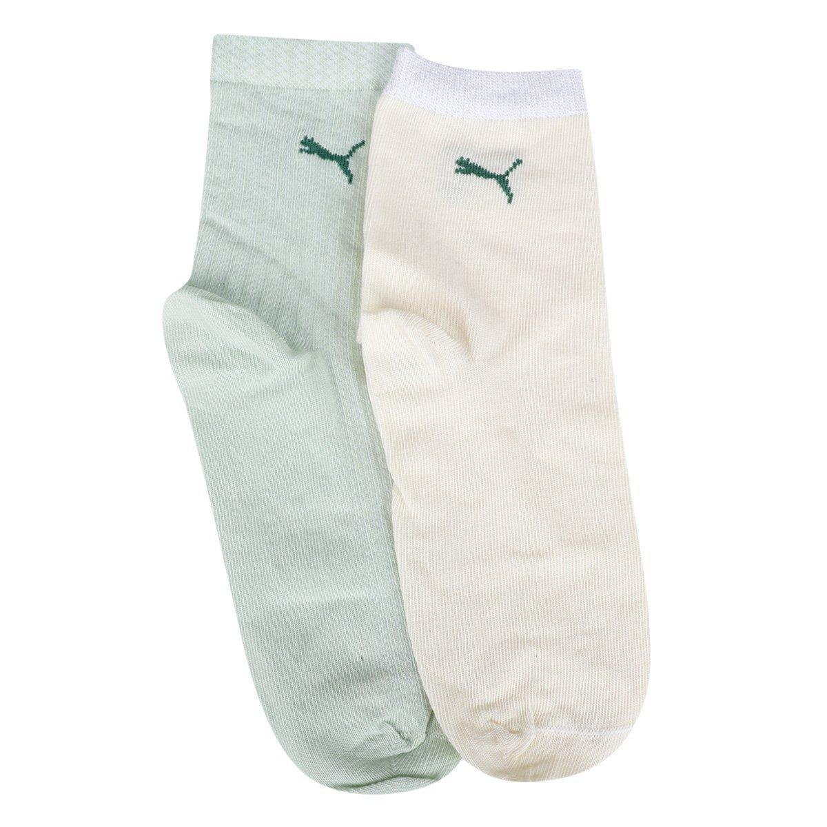 Kit Meia Puma Cano Médio Esportiva 2 Pares Feminino - 4