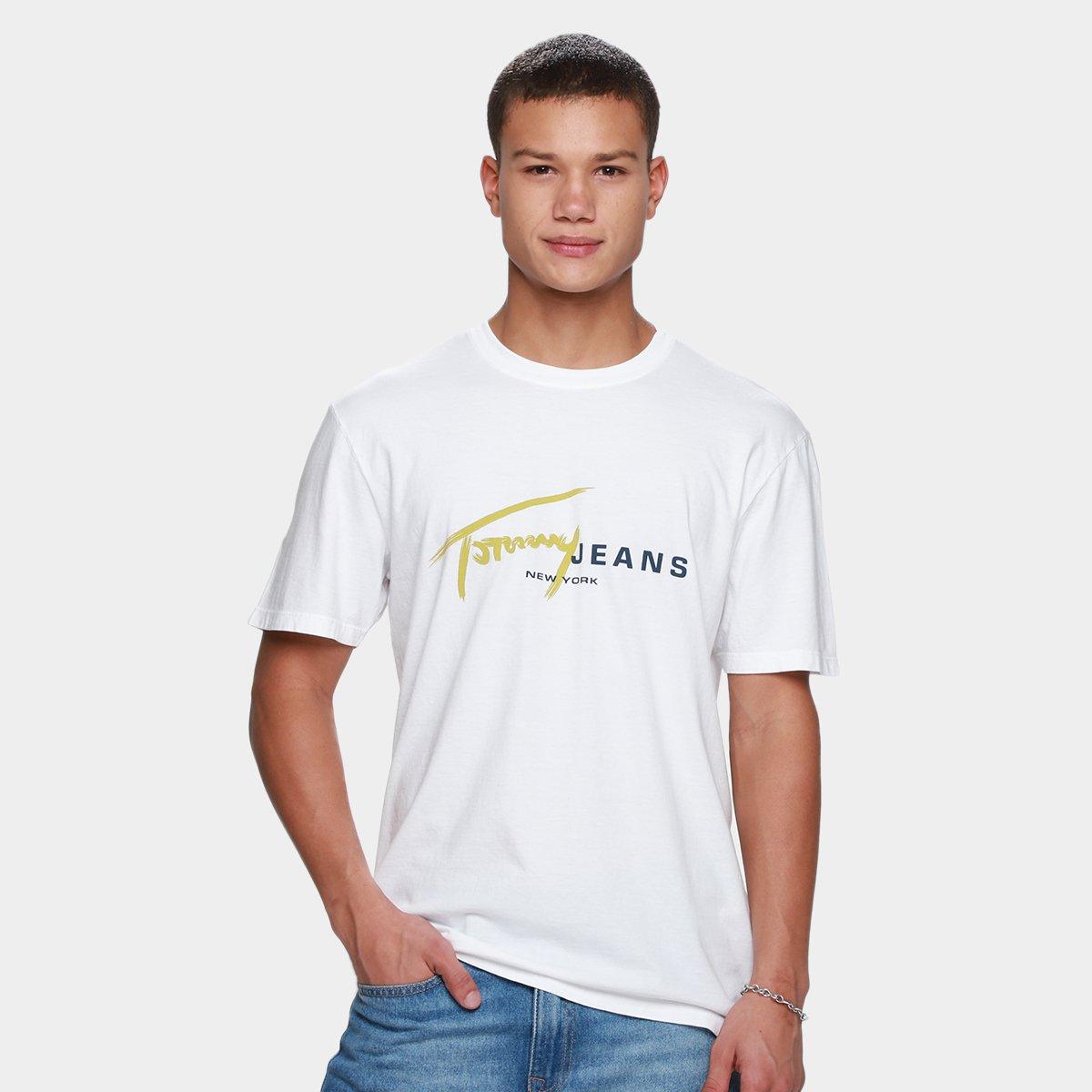 Camiseta Tommy Jeans Singtr Dna Masculina - 1