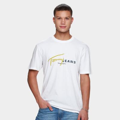 Camiseta Tommy Jeans Singtr Dna Masculina