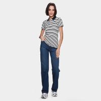 Camisa Polo Slim Herigate Pique Listrada Feminina - 4