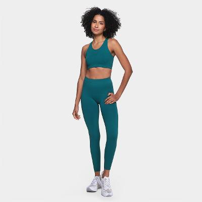 Conjunto Fitness Calça Trifil Colmeia Raschel + Top Feminino