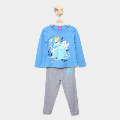 Conjunto Longo Infantil  Disney Princesa Cinderela Menina