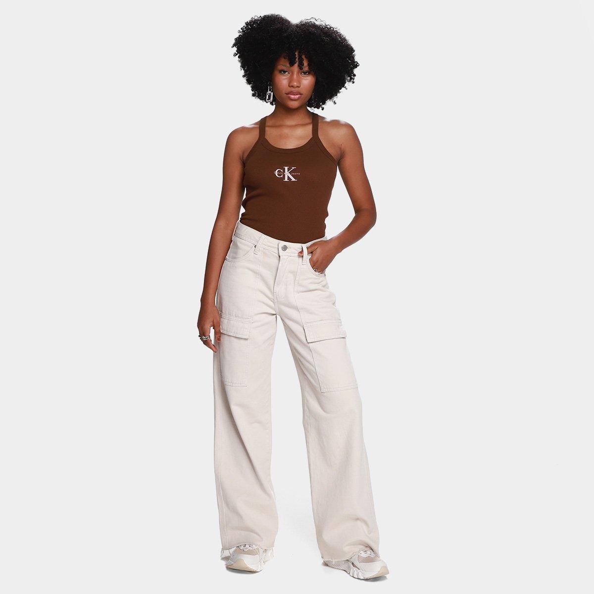 Regata Calvin Klein Rib Casual Feminina - 4