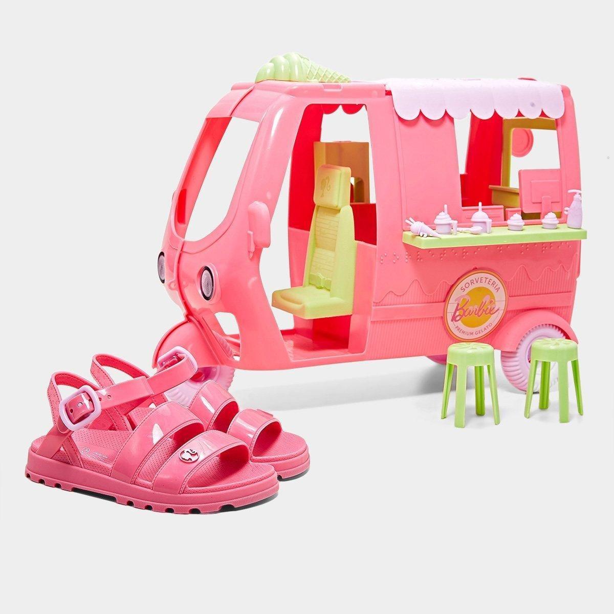 Sandália Infantil Grendene Barbie Com Sorveteria Menina - 1