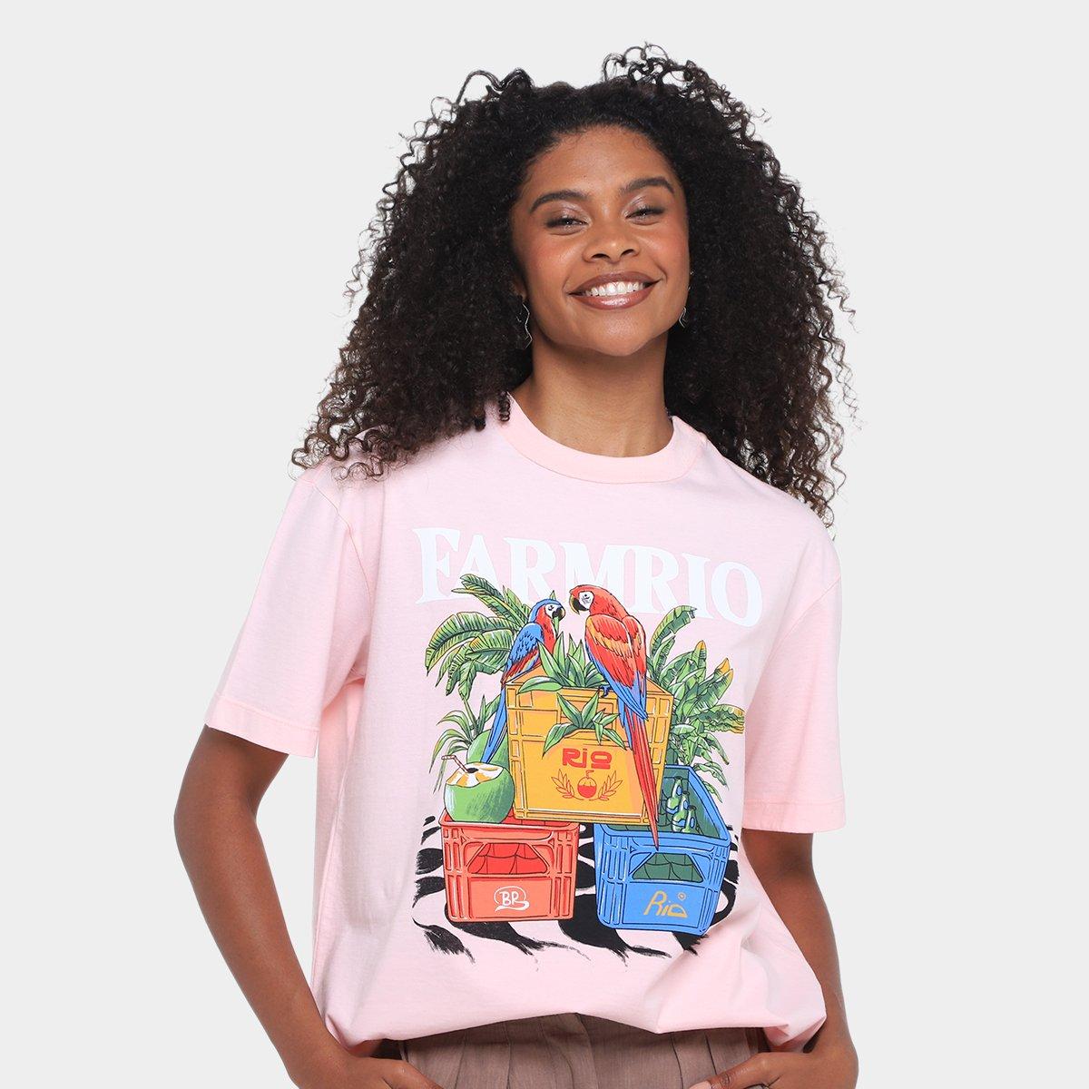 Camiseta Farm Media Engradados Farm Rio Feminina - 1