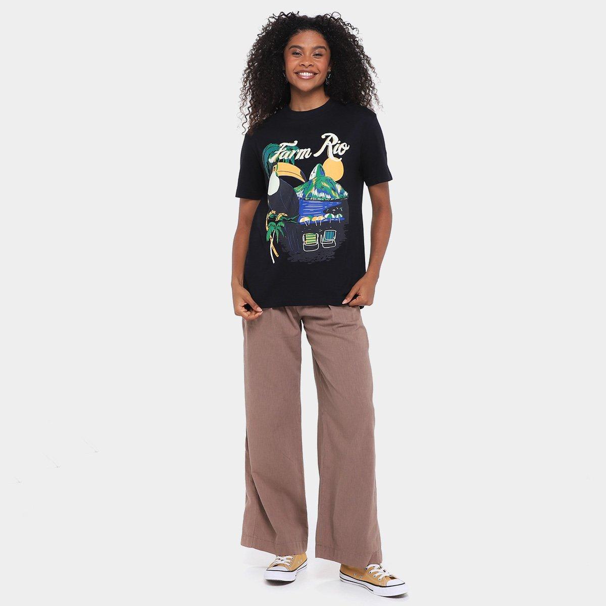 Camiseta Farm Media Tucano Praia Feminina - 4