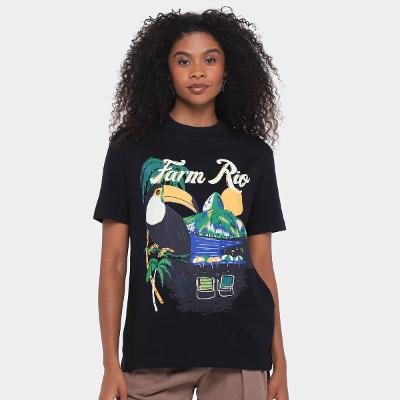 Camiseta Farm Media Tucano Praia Feminina