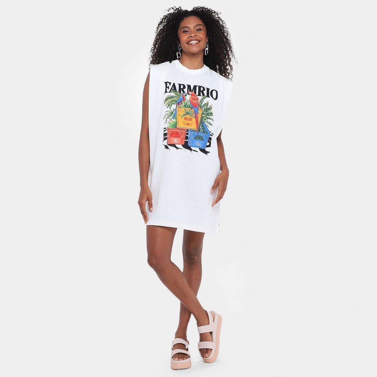 Vestido Farm Curto Engradados Farm Rio - 5