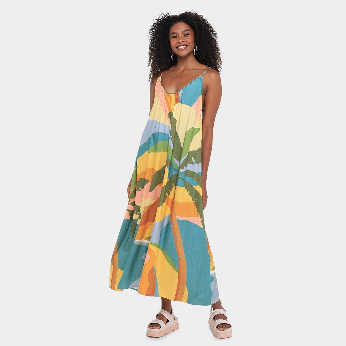Vestido Farm Longo Paisagem Carioca - 1