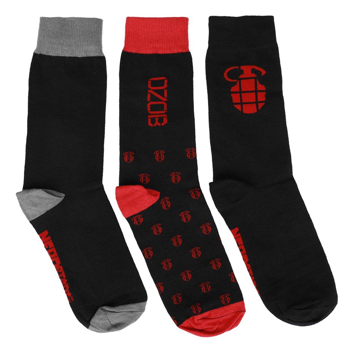 Kit Meia NerdStore - Ozob - Jovem Nerd - Cano longo - 3 pares - 7