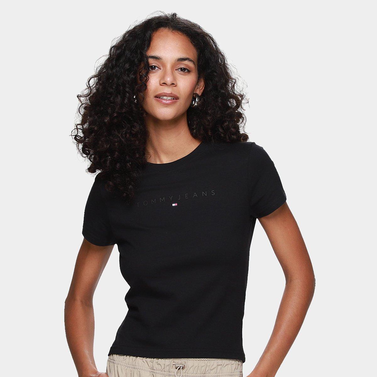 Camiseta Slim Tommy Jeans Tonal Linear Feminina - 1
