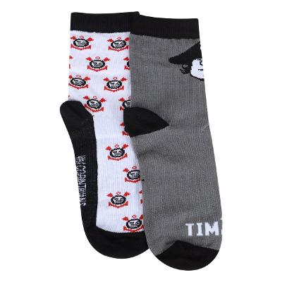 Kit Meia Corinthians Infantil Rikam C/ 2 Pares