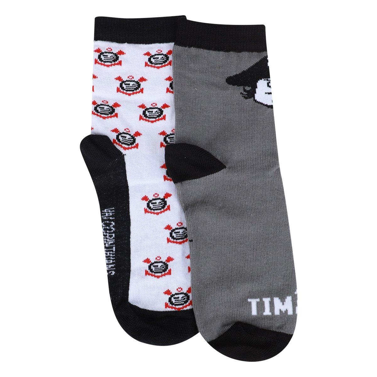 Kit Meia Corinthians Infantil Rikam C/ 2 Pares - 1