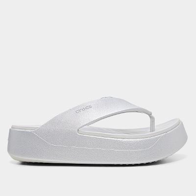 Sandália Crocs Metallic Plataform Flip Feminina