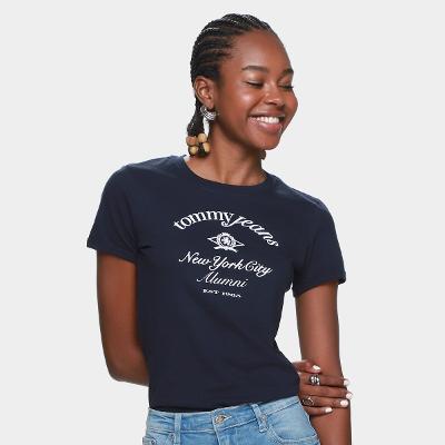 Camiseta Tommy Jeans Crest NYC Ringer Feminina