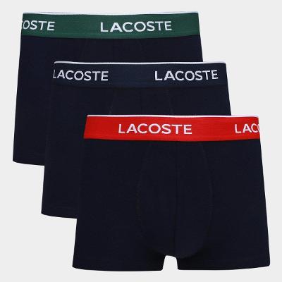 Kit Cueca Boxer Lacoste Masculina - 3 Peças