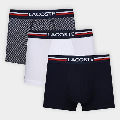Kit Cueca Boxer Lacoste Masculina - 3 Peças