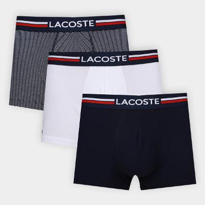 Kit Cueca Boxer Lacoste Masculina - 3 Peças