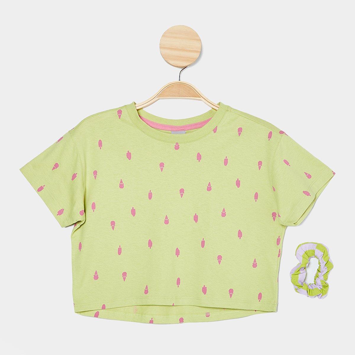 Blusa Infantil Hering + Acessório P/ Cabelo Menina - 1