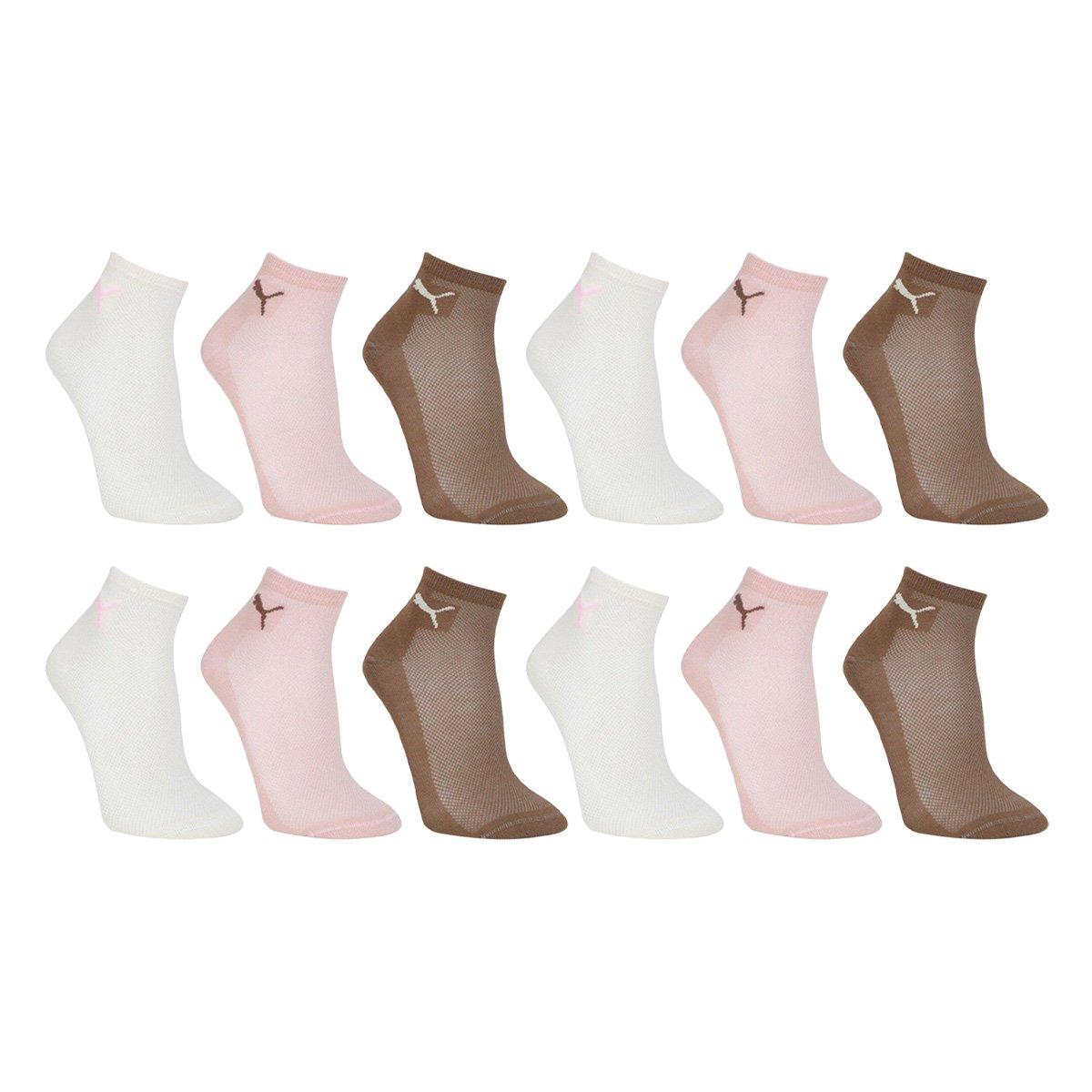 Kit Meia Cano Médio Puma Esportiva Feminina - 12 Pares - 1