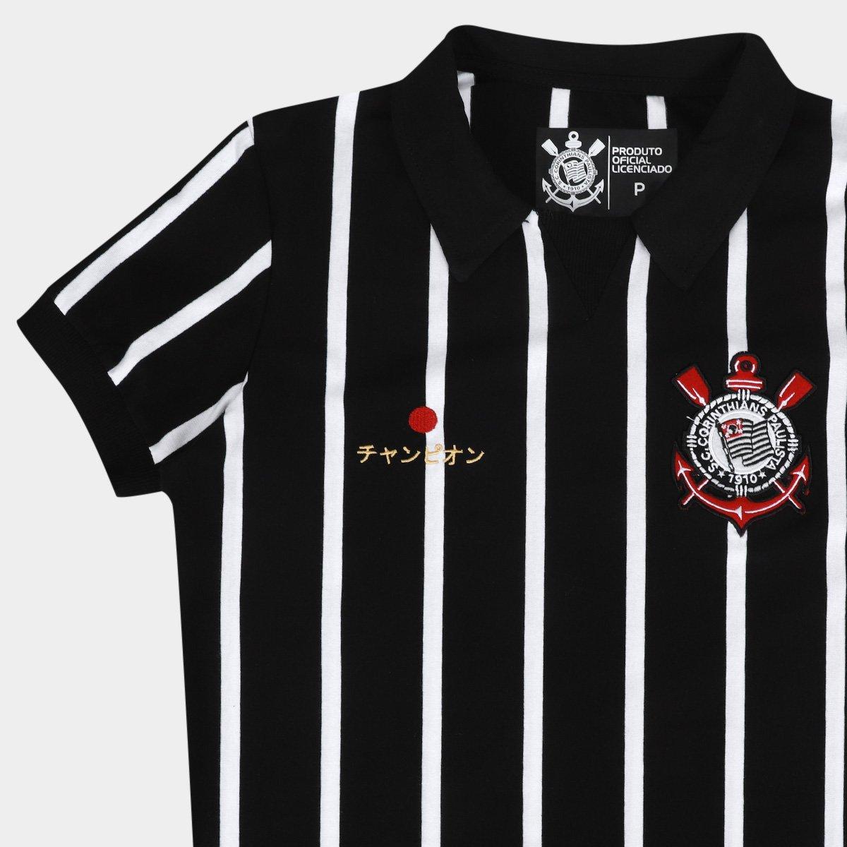 Camiseta Polo Corinthians Retrô Japão Feminina - 5