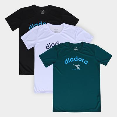 Kit Camiseta Diadora 3 Peças Logo Masculino