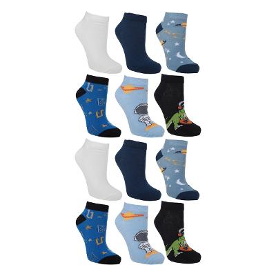 Kit Meia Infantil Cia da Meia Estampada Menino - 12 Pares