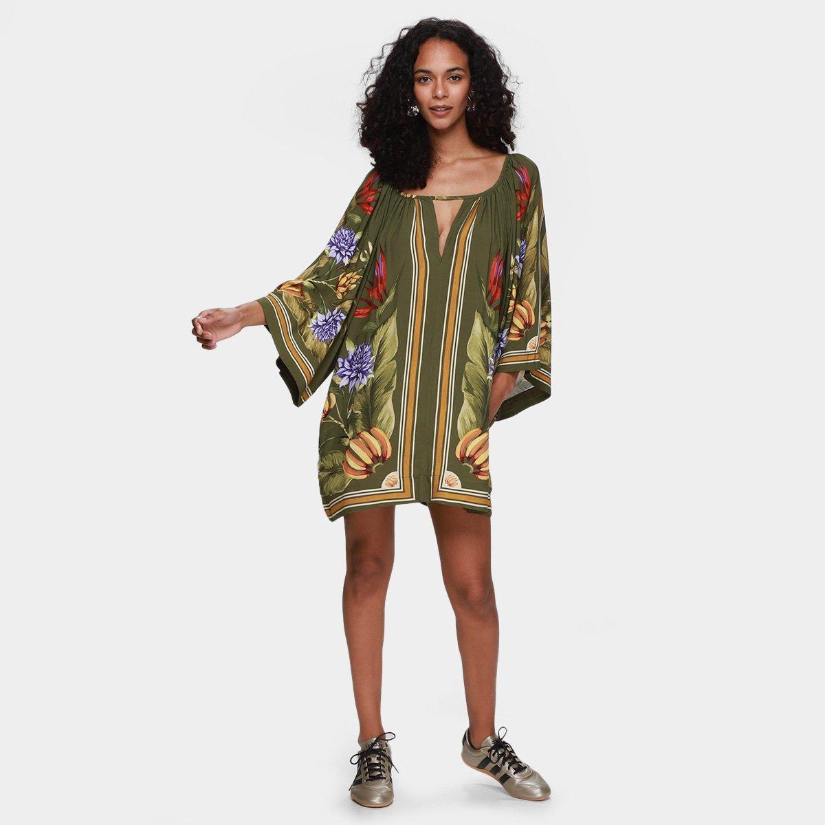 Vestido Curto Farm Lenço Tropical - 5