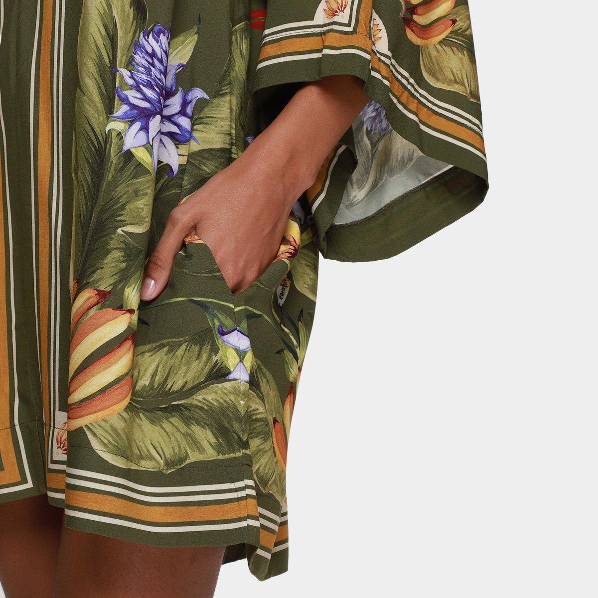 Vestido Curto Farm Lenço Tropical - 4