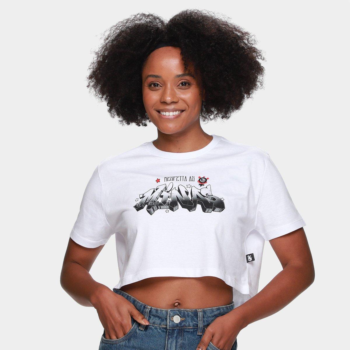 Camiseta Cropped Corinthians Feminina - 1