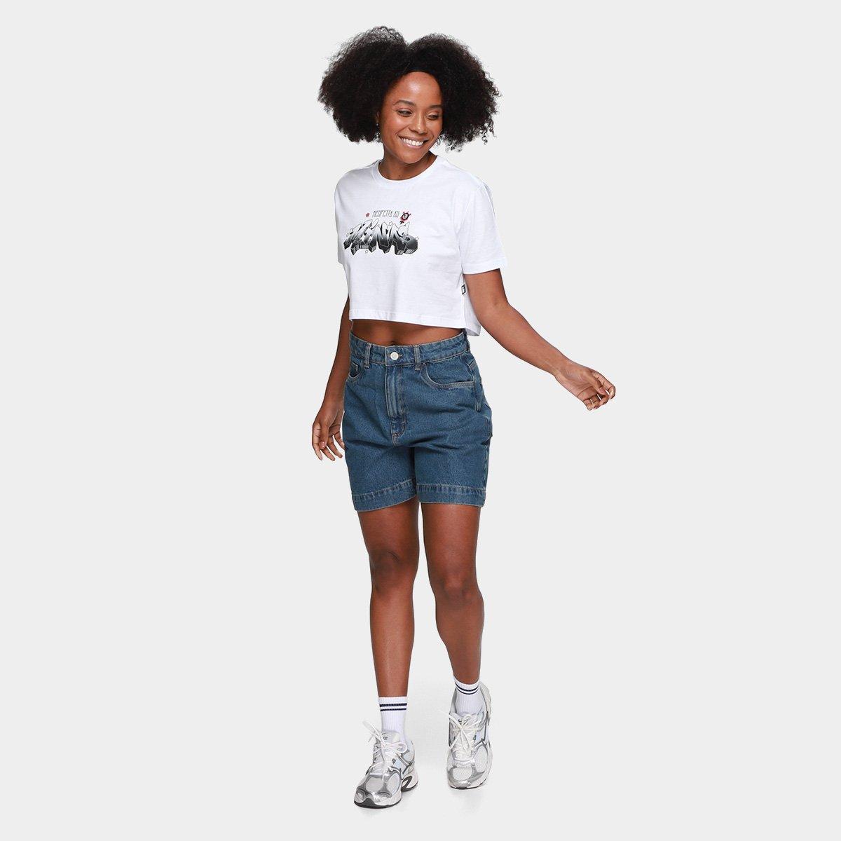 Camiseta Cropped Corinthians Feminina - 5