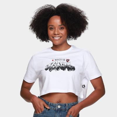 Camiseta Cropped Corinthians Feminina