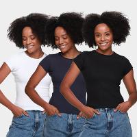 Kit Camiseta Nicoboco Air Casual Feminina - 3 Peças - 1