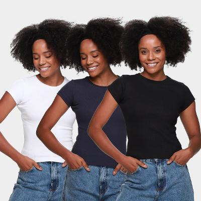 Kit Camiseta Nicoboco Air Casual Feminina - 3 Peças