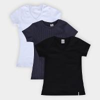 Kit Camiseta Nicoboco Earth Casual Feminina - 3 Peças - 1