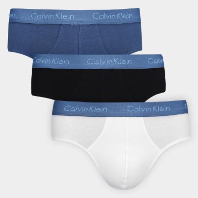 Kit Cueca Slip Calvin Klein Masculina - 3 Peças